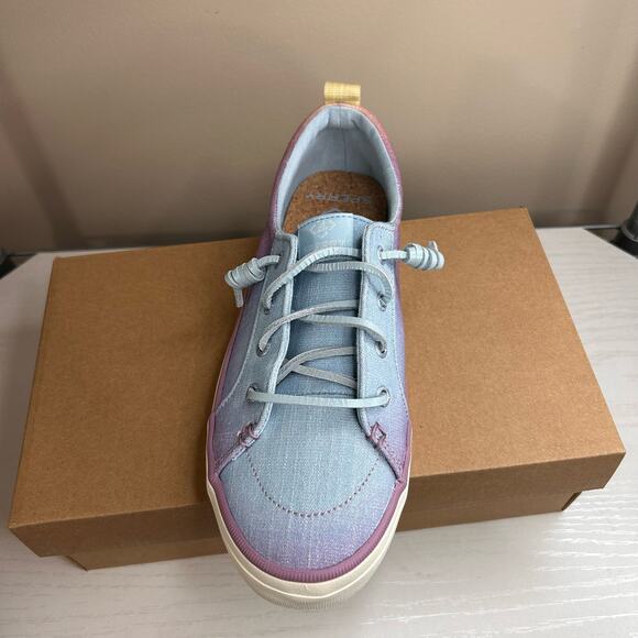 Sperry Comfort Shoes Crest Vibe Shimmer Fade Blue Textile Sneakers Women's NIB - Picture 9 of 9